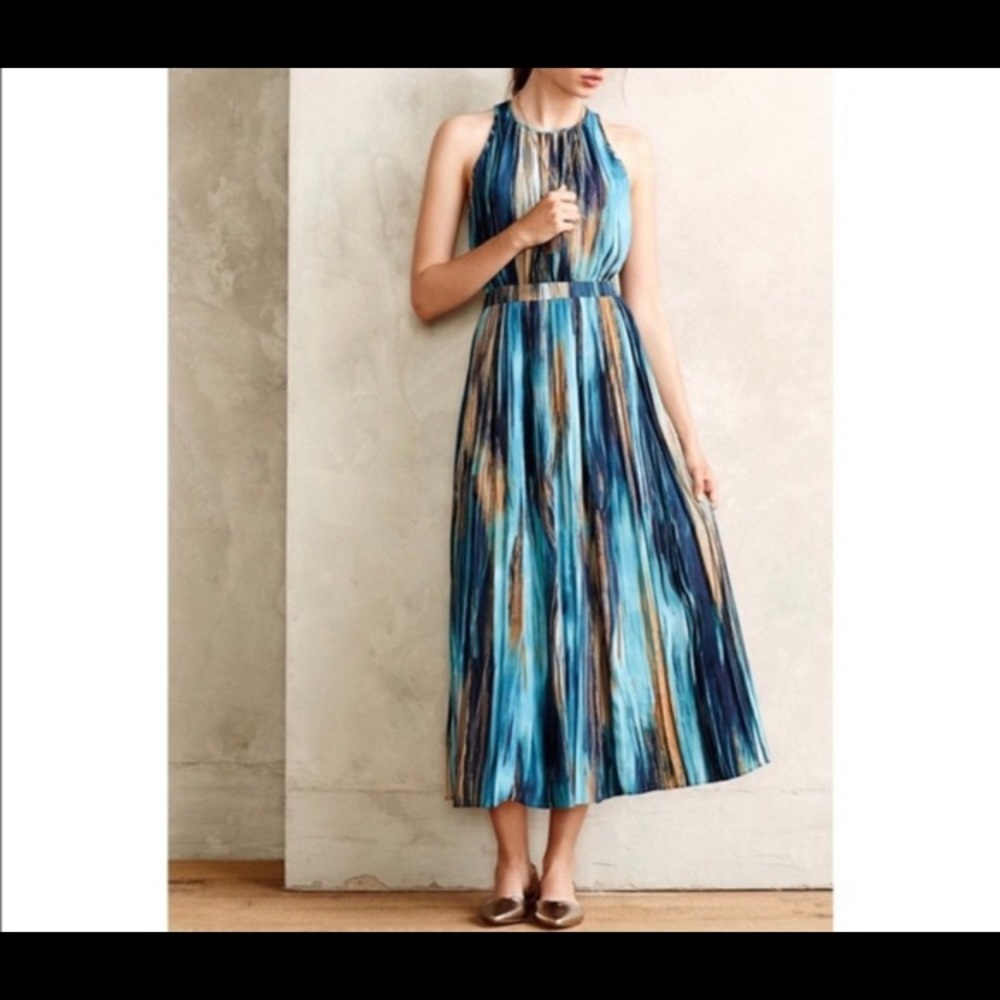 Anthropologie dress in blues